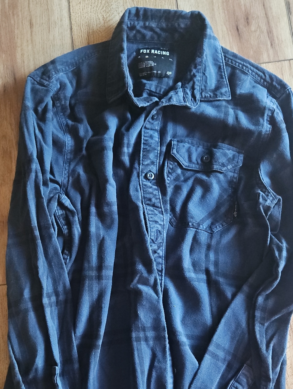 Fox Men's Dark Blue Plaid Button-Down Shirt